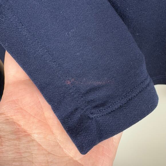 Eileen Fisher Womens Velvet Trim Hoodie in Navy Sz S | Soft Comfy Cozy Neutral - Picture 12 of 16